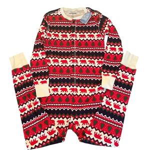 NWT‎ Little Blue House By Hatley Fair Isle Bear Union Suit Unisex Small Pajamas